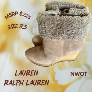 Lauren by Ralph Lauren wedge booties NWOB Sz 8.5